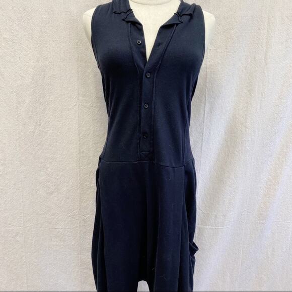 Osklen black sleeveless henley Pique‎ knitted weave harem jumpsuit size small - Picture 12 of 16